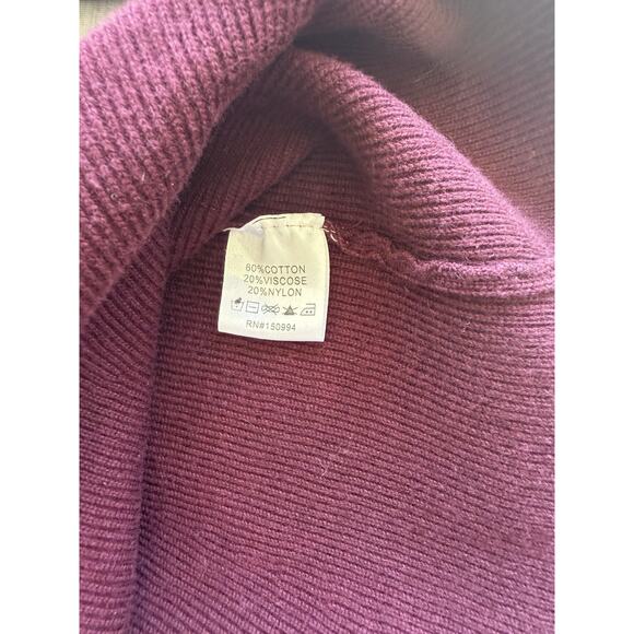 Belldini Womens Pearl Ribbed Knit Sweater Size XL Maroon Peplum Hem Holiday Part - Picture 9 of 11